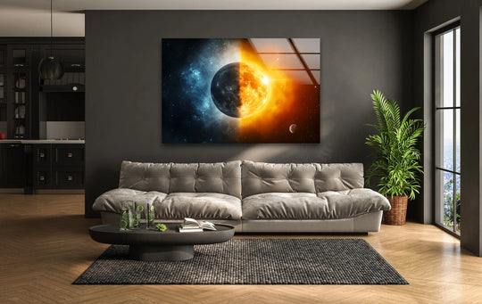 Space wall art showcasing vibrant nebulae, distant stars, and celestial landscapes
