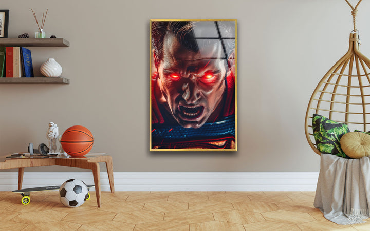 Superman Red Eye Glass Wall Art glass image printing, glass prints from photos
