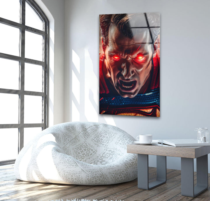 Superman Red Eye Glass Wall Art glass pictures for Wall, glass prints wall art
