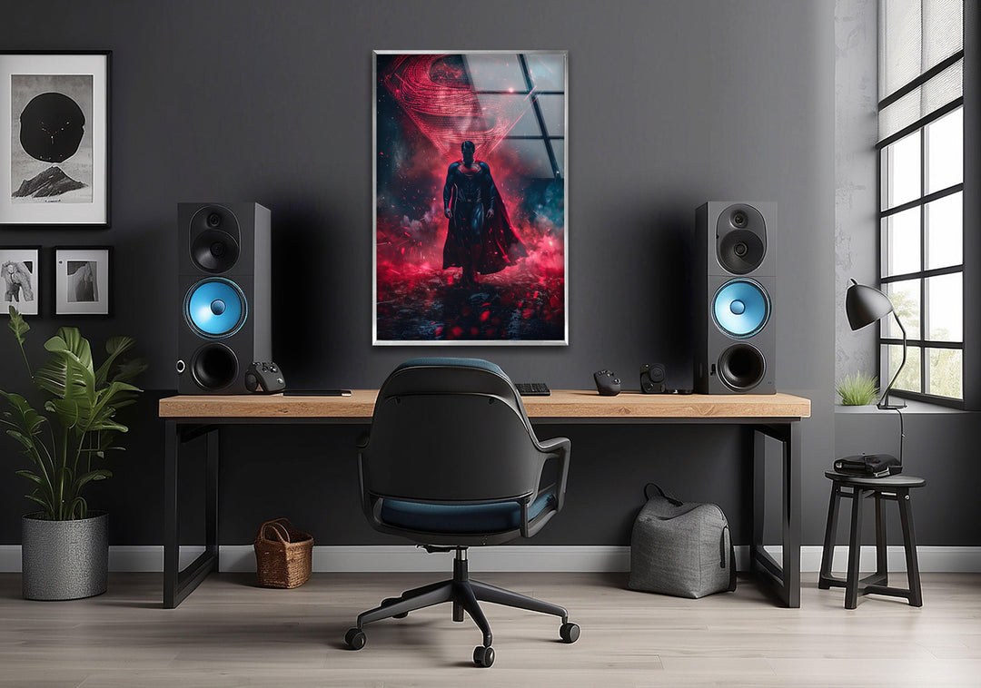 Superman Red Fog Glass Wall Art art glass wall art, glass wall art pictures
