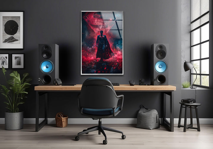 Superman Red Fog Glass Wall Art art glass wall art, glass wall art pictures
