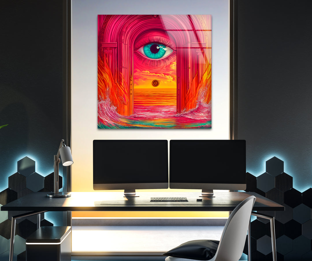 Infinite Gaze: A Psychedelic Journey on Glass
