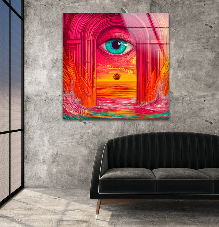Cosmic Vision: A Mind-Bending Glass Wall Art Piece
