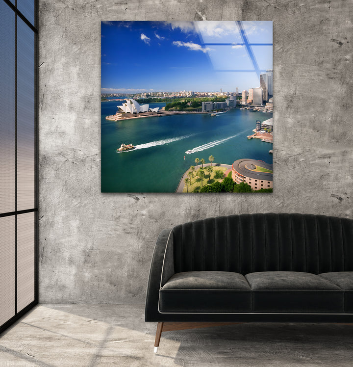 Glaswandkunst am Hafen von Sydney – Berühmtes australisches Wahrzeichen mit Blick auf das Opernhaus