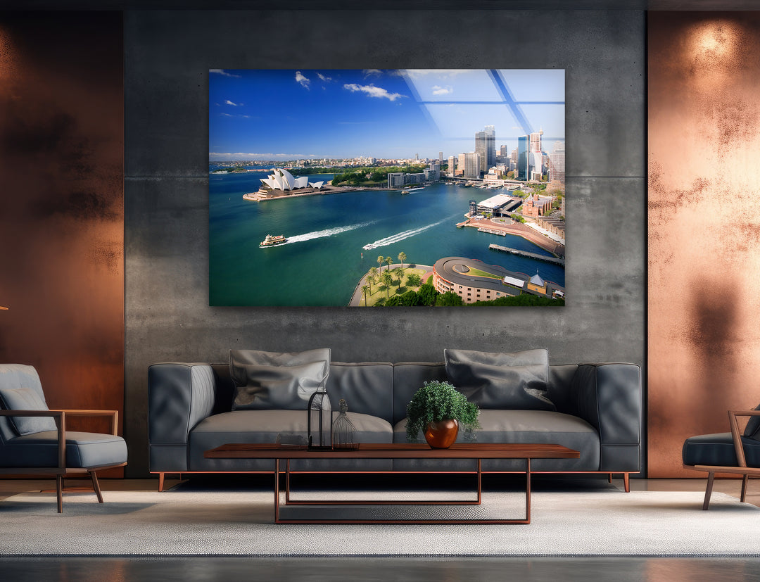 Glaswandkunst am Hafen von Sydney – Berühmtes australisches Wahrzeichen mit Blick auf das Opernhaus
