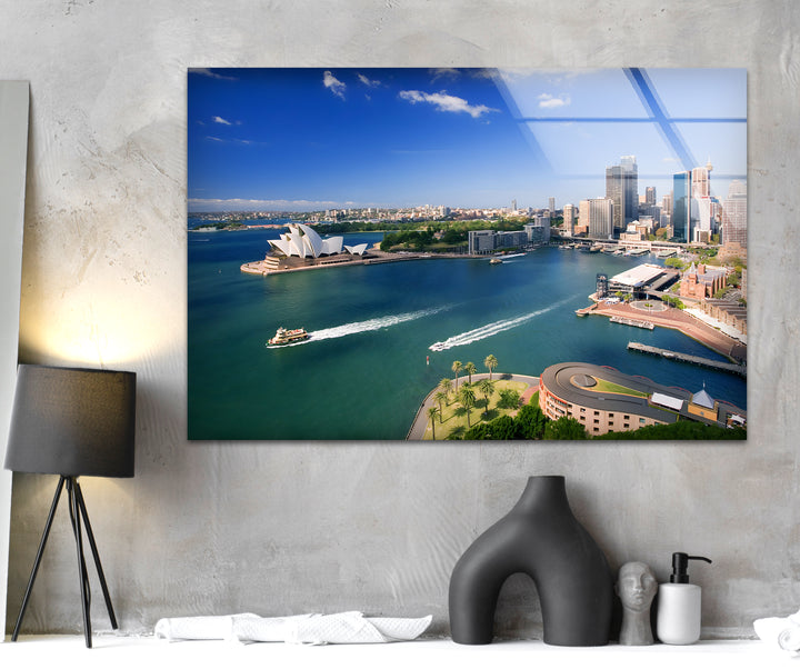 Glaswandkunst am Hafen von Sydney – Berühmtes australisches Wahrzeichen mit Blick auf das Opernhaus