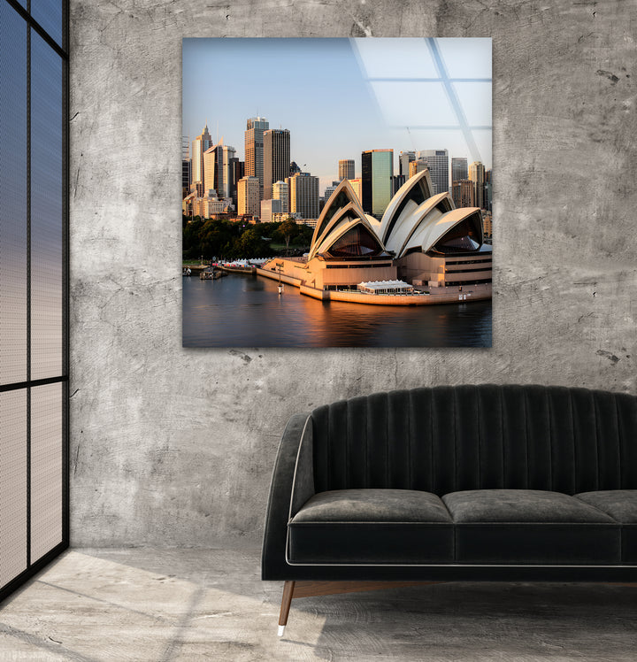 Glaswandkunst des Sydney Opera House – Kultiger Blick auf Australiens berühmten Hafen