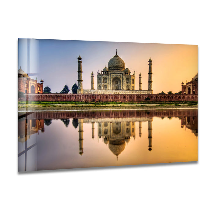 Taj Mahal Glaswandkunst – Majestätische Spiegelung von Indiens Wahrzeichen