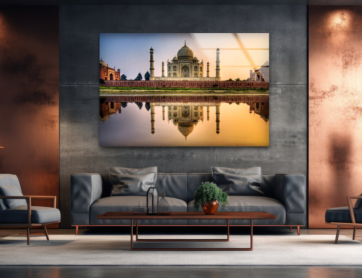 Taj Mahal Glaswandkunst – Majestätische Spiegelung von Indiens Wahrzeichen
