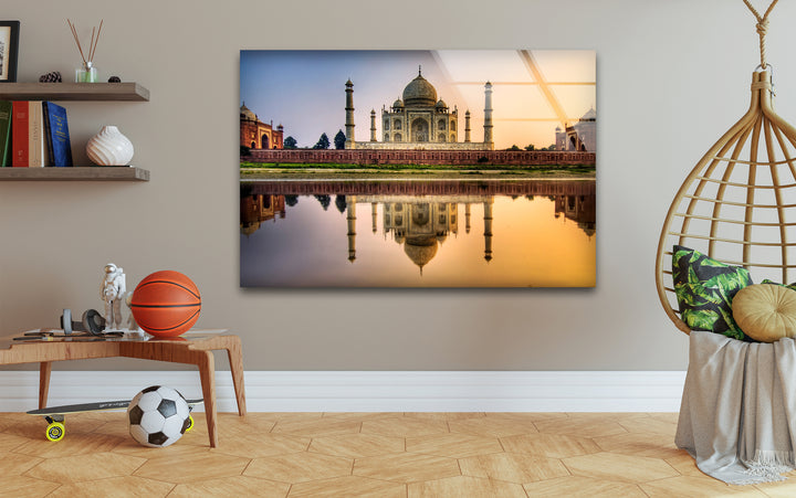 Taj Mahal Glaswandkunst – Majestätische Spiegelung von Indiens Wahrzeichen