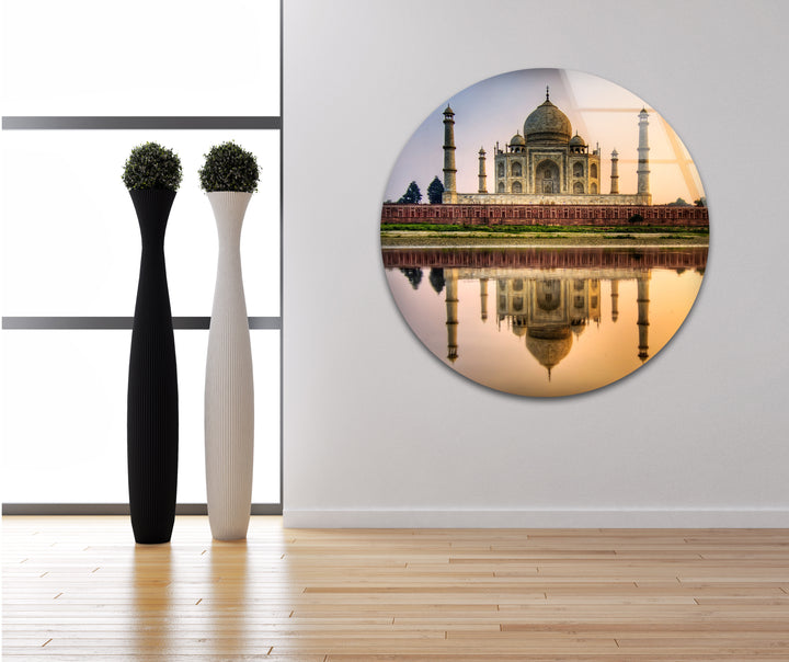 Taj Mahal Glaswandkunst – Majestätische Spiegelung von Indiens Wahrzeichen