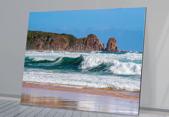 Rocky Coastline Ocean Wave Wall Art – Scenic Beach Glass Print for Nature Lovers - MyPhotoStation