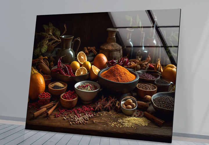 Rustic Spice Kitchen Wall Art – Culinary Herb and Spice Print on Glass - MyPhotoStation