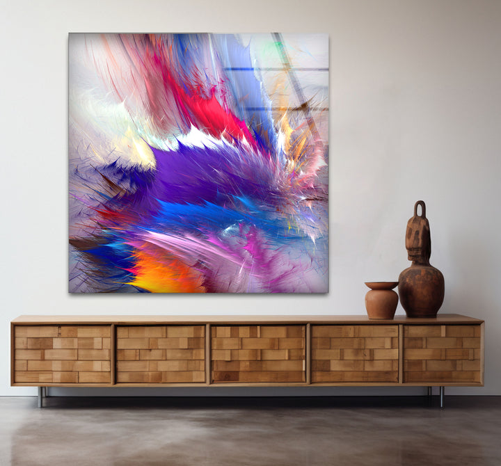 Vivid Energy Wall Art – Color Explosion Abstract Glass Print