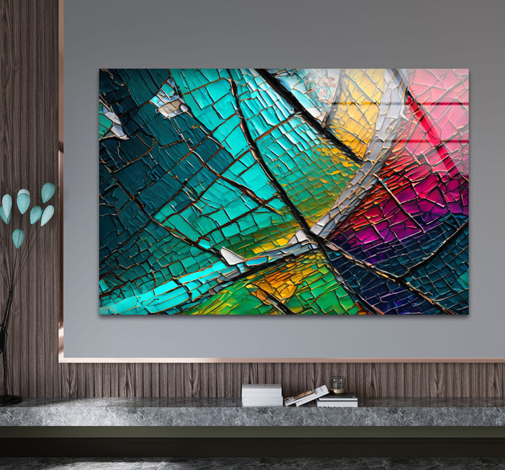 Cracked Color Glass Wall Art