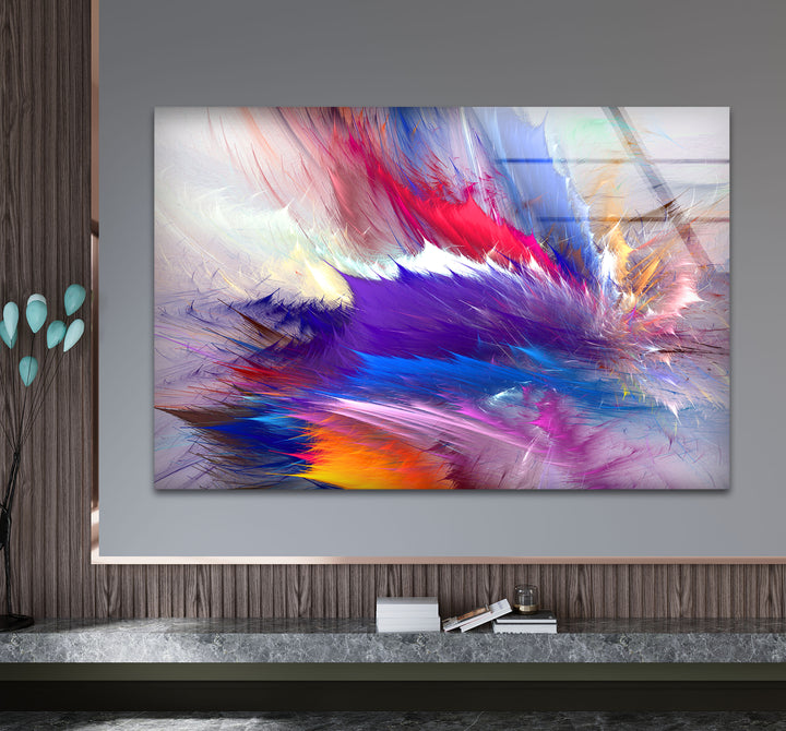 Vivid Energy Wall Art – Color Explosion Abstract Glass Print
