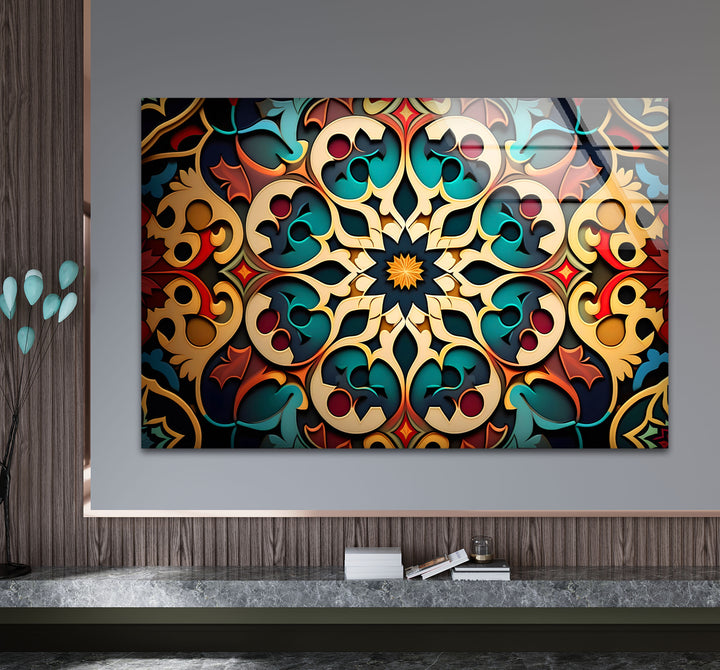 Filigrane Mandala-Wandkunst aus Glas – Luxuriöses geometrisches Design