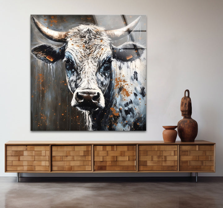 Rustikale Highland Cow Wandkunst – Bauernhaus Tier Dekor, Moderner Landhausstil 