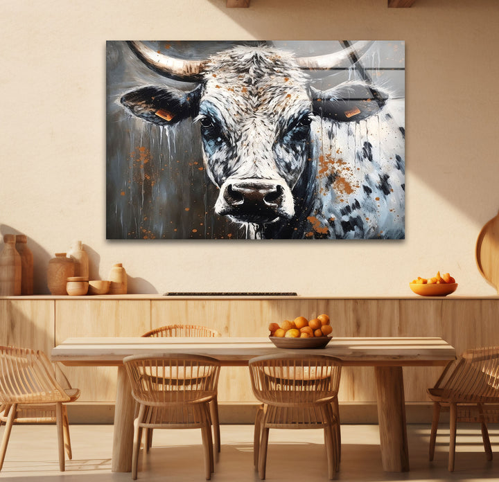 Rustikale Highland Cow Wandkunst – Bauernhaus Tier Dekor, Moderner Landhausstil 