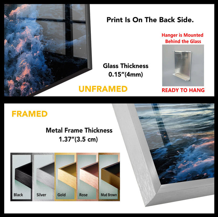 Ocean Sunset Wall Art – Vibrant Seascape Glass Print for Coastal Decor - MyPhotoStation