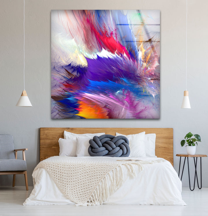 Vivid Energy Wall Art – Color Explosion Abstract Glass Print