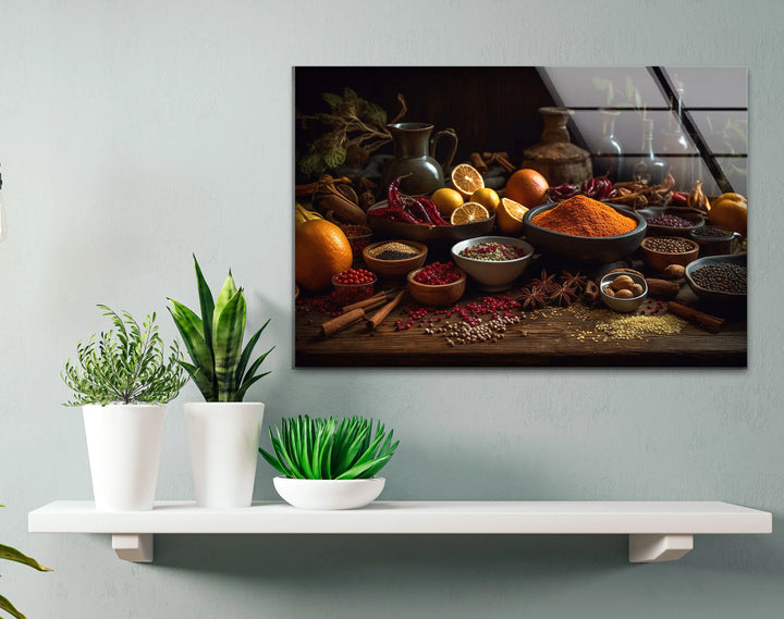 Rustic Spice Kitchen Wall Art – Culinary Herb and Spice Print on Glass - MyPhotoStation