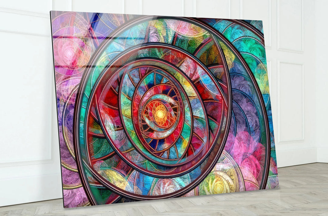 Hypnotic Spiral Wall Art – Psychedelic Abstract Glass Print - MyPhotoStation
