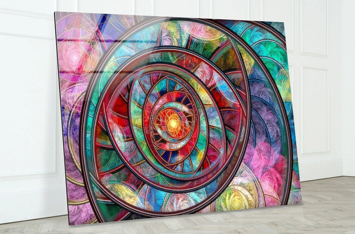 Hypnotic Spiral Wall Art – Psychedelic Abstract Glass Print - MyPhotoStation