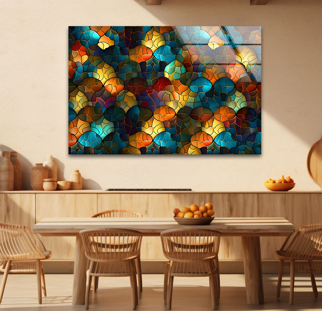 Abstract Stained Glass Wall Art – Colorful Mosaic Glass Design