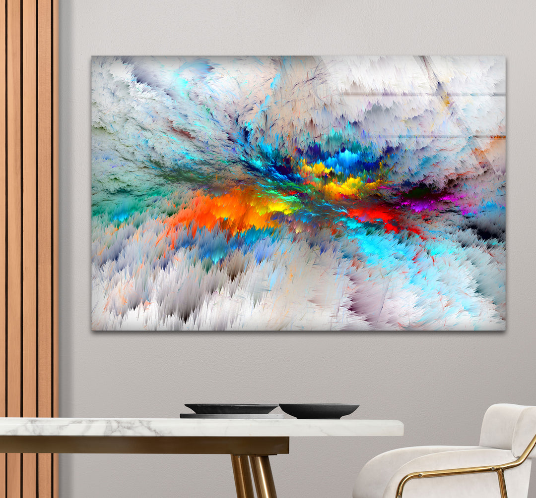 Prismatic Burst Wall Art – Explosive Color Abstract Glass Print Decor