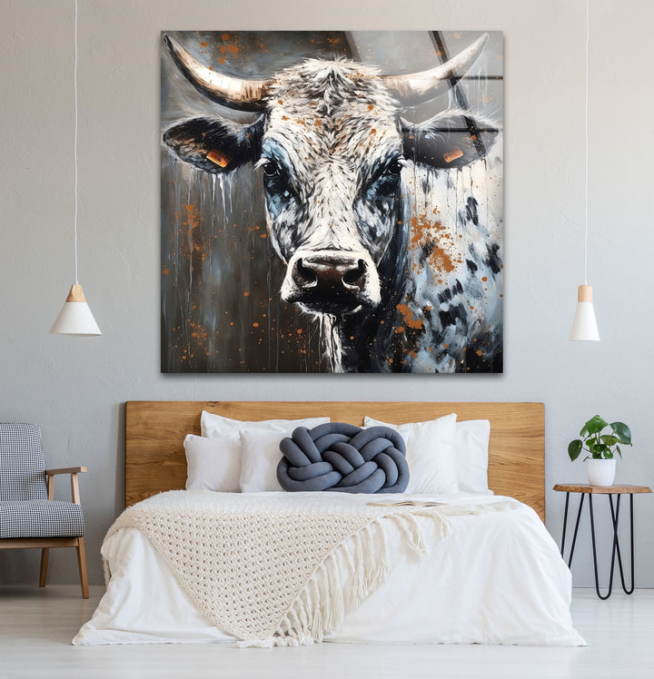 Rustikale Highland Cow Wandkunst – Bauernhaus Tier Dekor, Moderner Landhausstil 