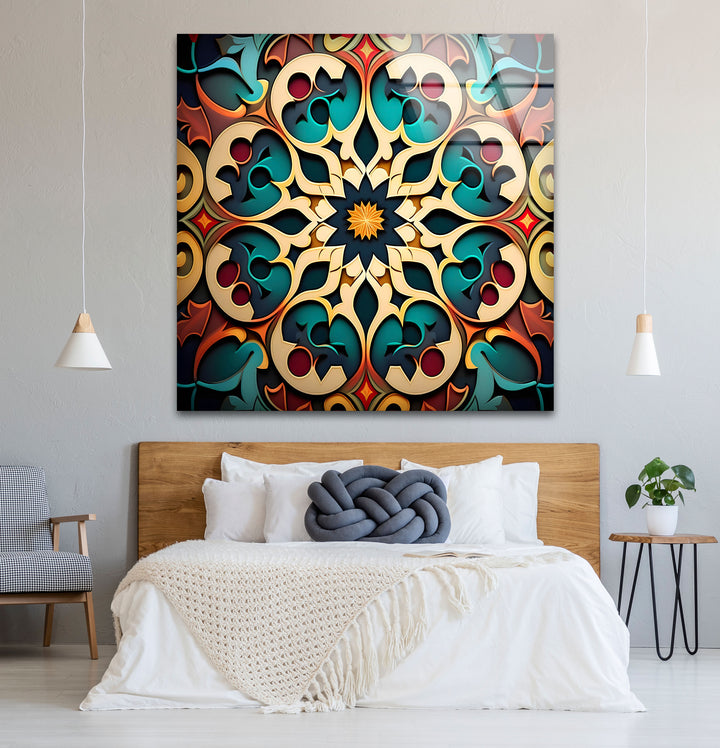 Filigrane Mandala-Wandkunst aus Glas – Luxuriöses geometrisches Design