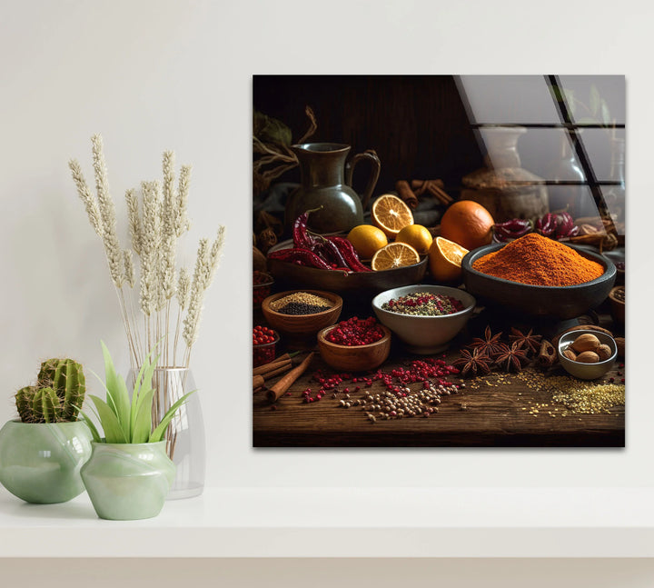 Rustic Spice Kitchen Wall Art – Culinary Herb and Spice Print on Glass - MyPhotoStation