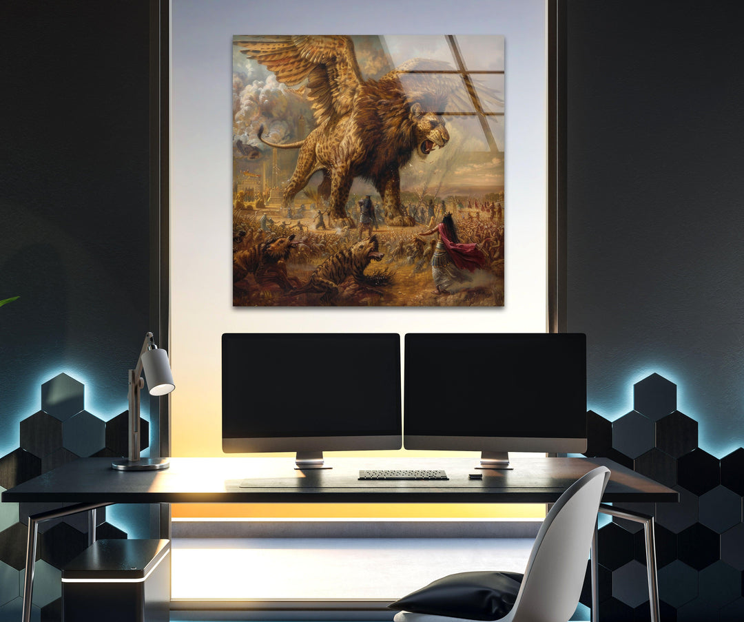 Das Gilgamesch-Epos – Wandbild aus Glas