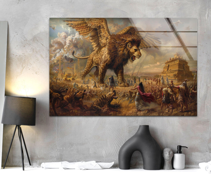 The Epic of Gilgamesh Glass Wall Art custom glass pictures, glass art prints
