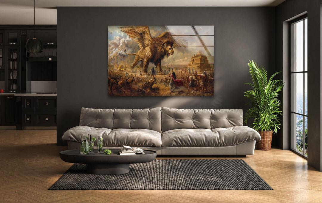 The Epic of Gilgamesh Glass Wall Art glass art painting, glass art for the Wall
