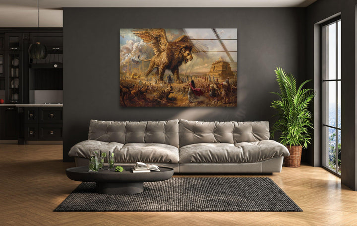 The Epic of Gilgamesh Glass Wall Art glass art painting, glass art for the Wall
