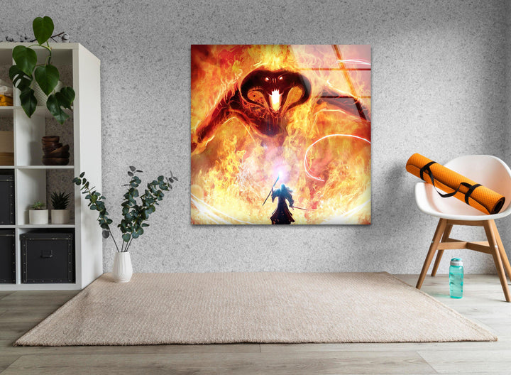 Gandalf Versus The Balrog in Moria Glass Art Creations