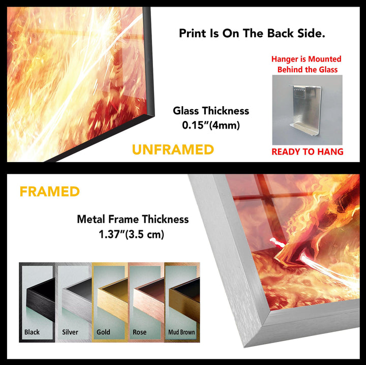 Gandalf Versus The Balrog in Moria Glass Wall Art