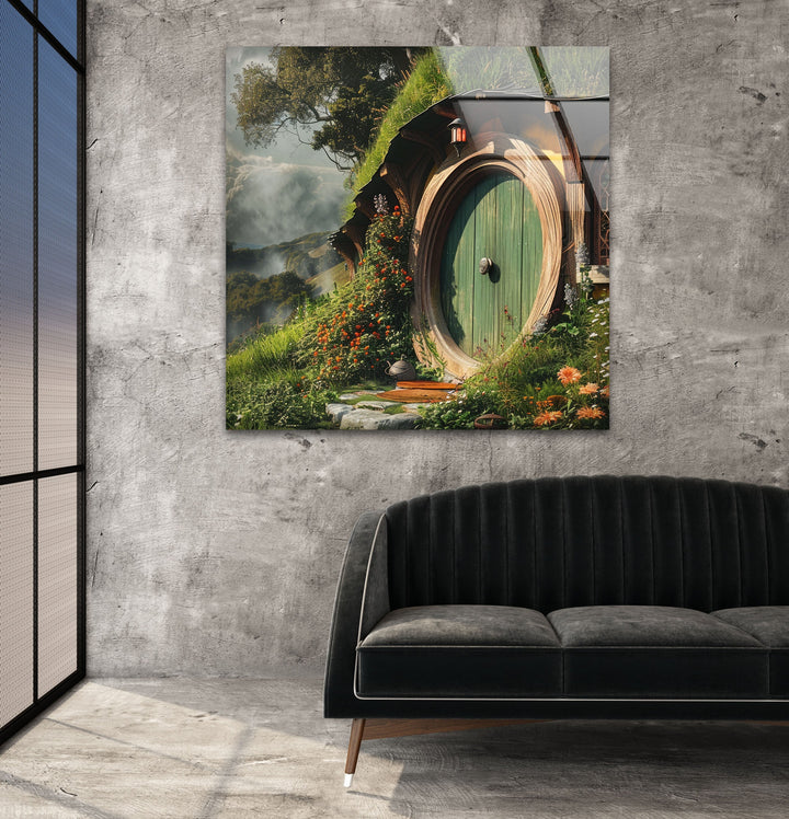 The Hobbit House Glass Wall Art photo print on glass, prints on glass wall art
