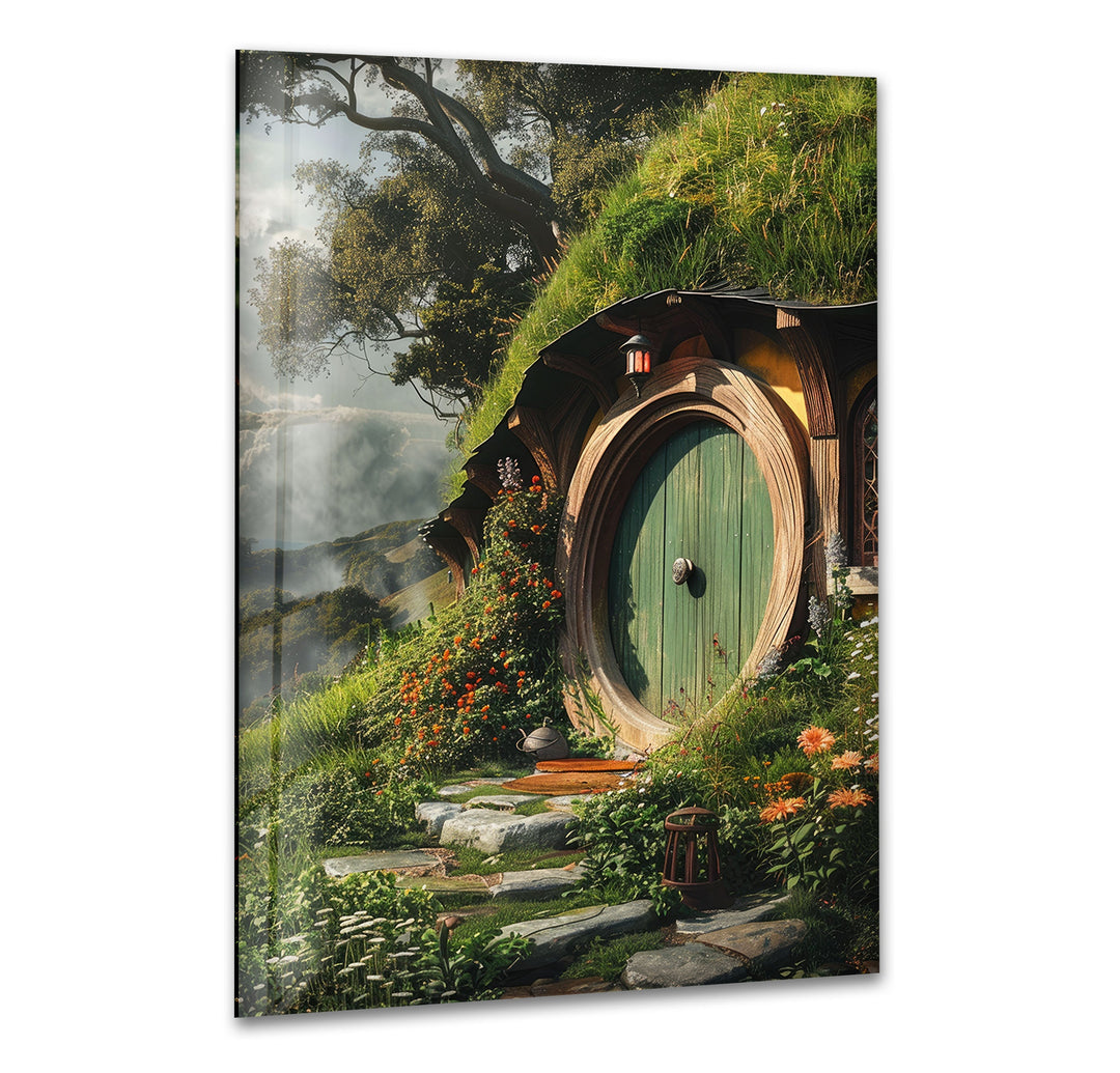 The Hobbit House Glass Wall Art glass art painting, glass art for the Wall
