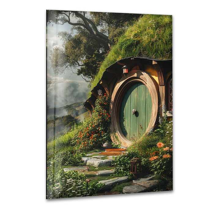 The Hobbit House Glass Wall Art glass art painting, glass art for the Wall
