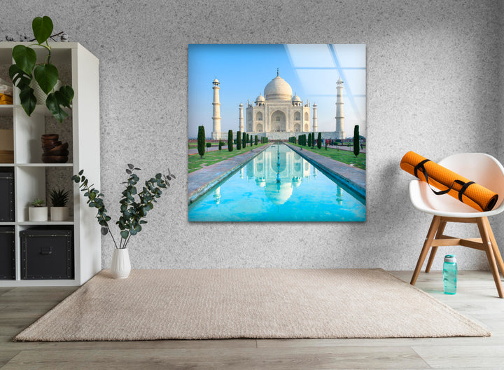 Taj Mahal Glaswandkunst – Majestätische Spiegelung von Indiens Wahrzeichen