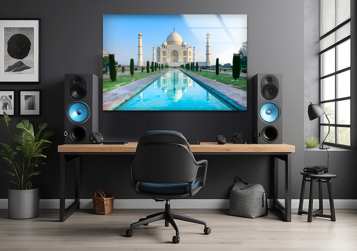 Taj Mahal Glaswandkunst – Majestätische Spiegelung von Indiens Wahrzeichen