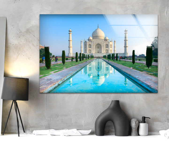 Taj Mahal Glaswandkunst – Majestätische Spiegelung von Indiens Wahrzeichen