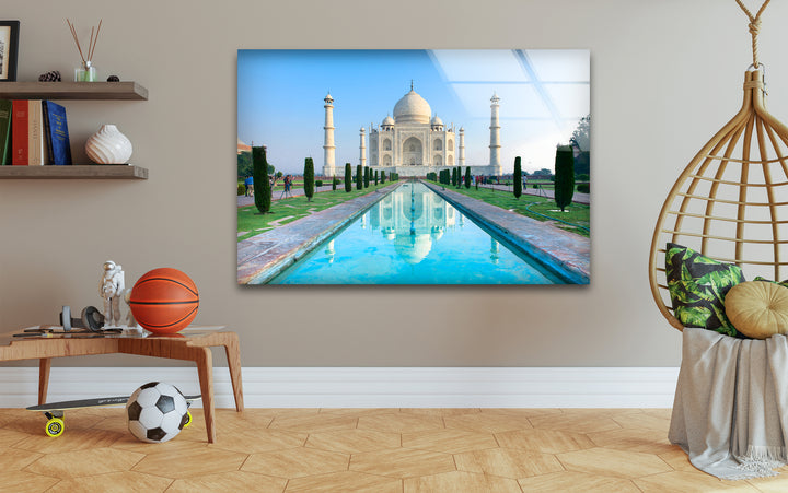 Taj Mahal Glaswandkunst – Majestätische Spiegelung von Indiens Wahrzeichen