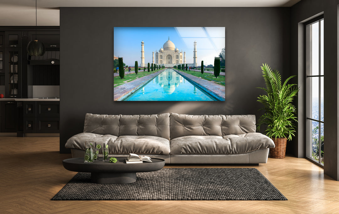 Taj Mahal Glaswandkunst – Majestätische Spiegelung von Indiens Wahrzeichen