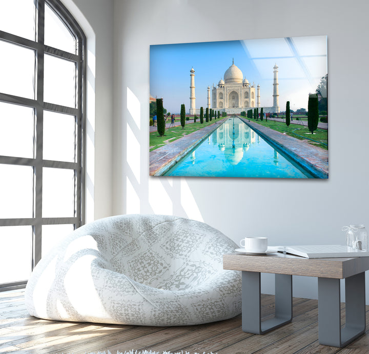 Taj Mahal Glaswandkunst – Majestätische Spiegelung von Indiens Wahrzeichen