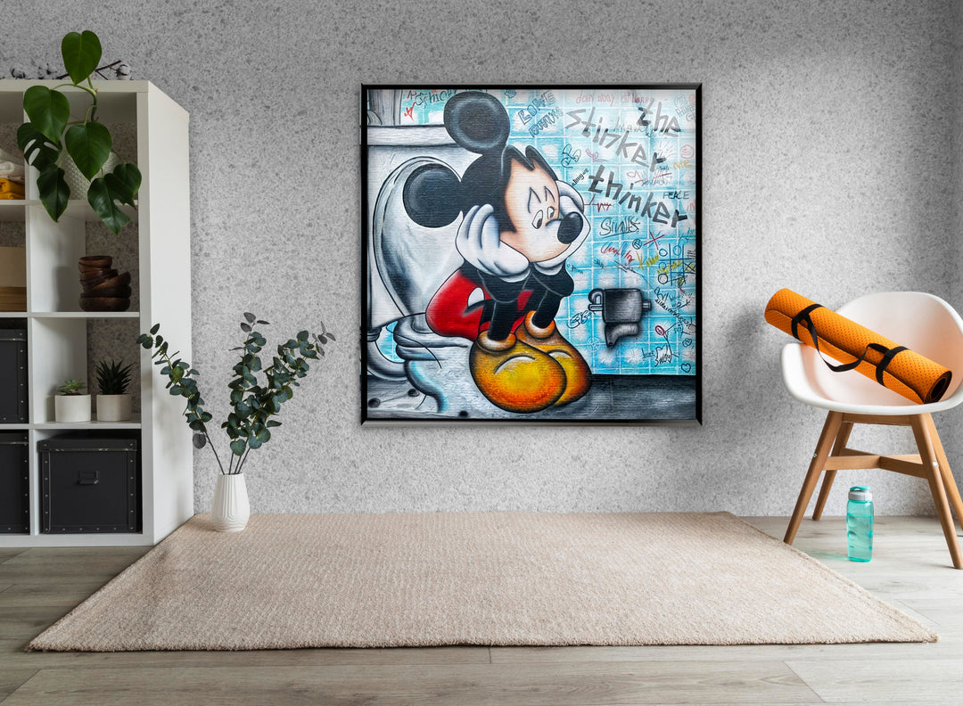 The Stinker Thinker Glass Wall Art glass art painting, glass art for the Wall
