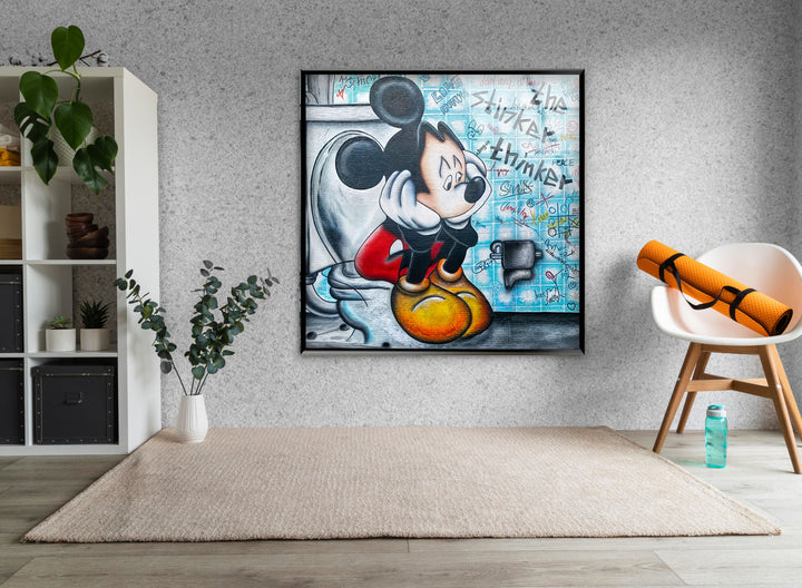 The Stinker Thinker Glass Wall Art glass art painting, glass art for the Wall
